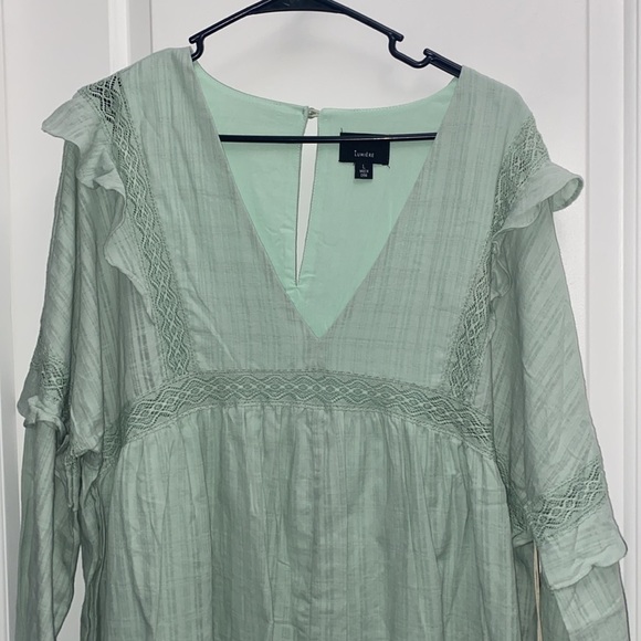 NWT Lumière Mint Boho Ruffle Oversized Romper Size Large - Picture 3 of 16